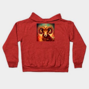 Zodiac Sign ARIES - Fantasy Illustration of astrology Aries Kids Hoodie